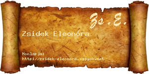Zsidek Eleonóra névjegykártya